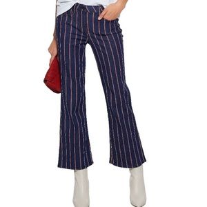 3x1 Striped Cropped Flare Jean